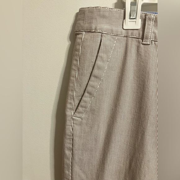 Talbots Weekend Chino striped Cropped pants women’s size 16 tan and white - Picture 3 of 14